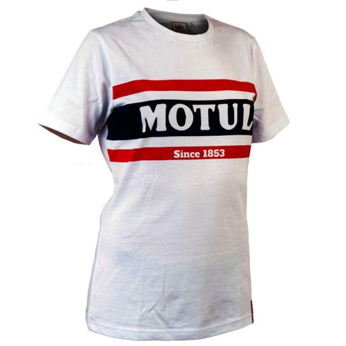 Motul White Stripe Classic T Shirts - Mens